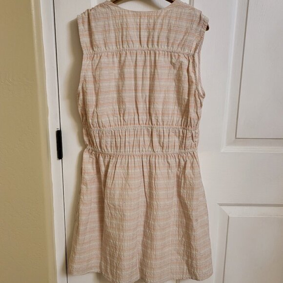Treasure & Bond Shirred Mini Dress Ivory Honey Plaid Size Small NWOT - Picture 7 of 10